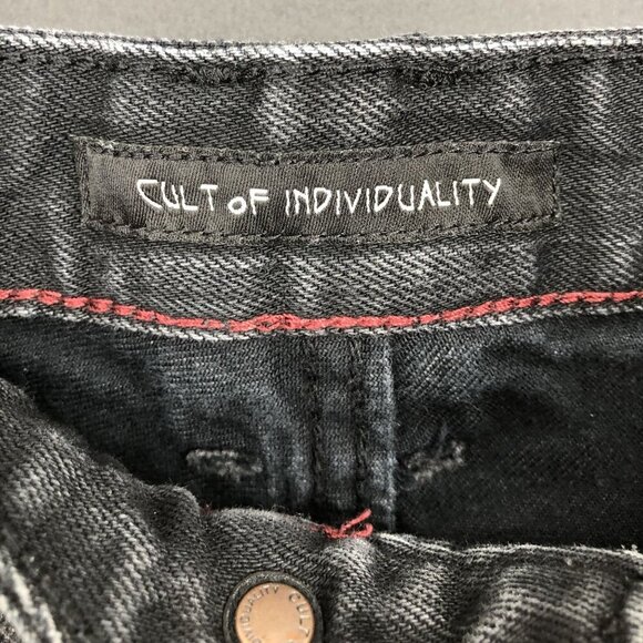 Cult Of Individuality Men's Rebel Straight Jeans Size 32 Black Denim 100% Cotton - Picture 4 of 11